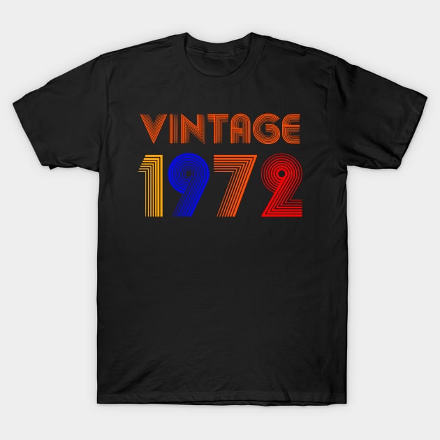 Vintage 1972 Birth Year T-Shirt by VisionDesigner